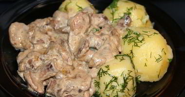 Рецепт Маслят, тушеных с картофелем