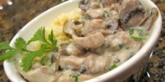 Рецепт шампиньонов со сметаной