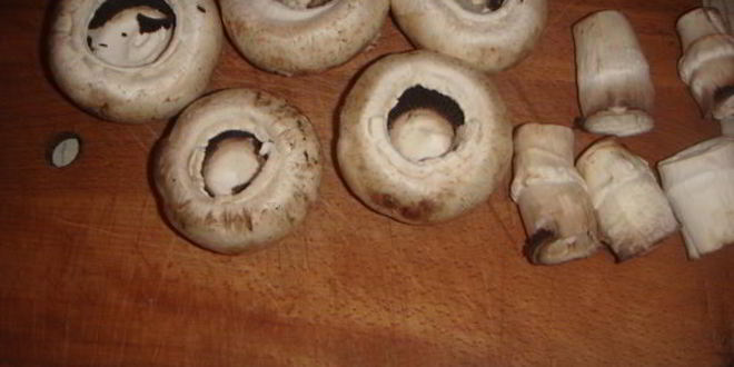 Рецепт шампиньонов, запеченных с помидором и сыром