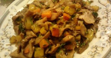 Рецепт Тушеных шампиньонов с тыквой и орегано