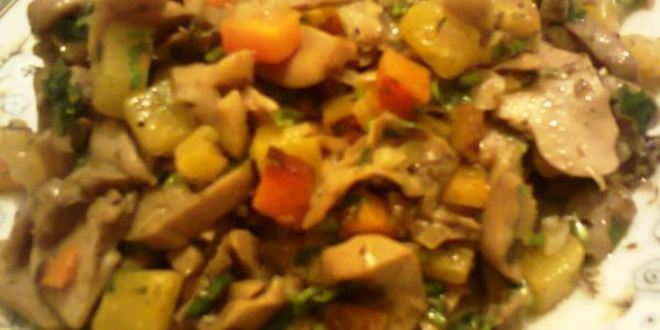 Рецепт тушеных шампиньонов с тыквой и орегано