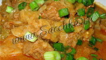 Рецепт Капусты с гуляшем в скороварке