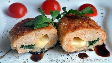 Рецепт Куриных котлет с начинкой из сыра