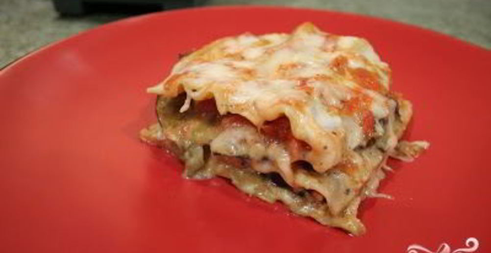 Рецепт лазанья с фаршем, баклажанами и грибами