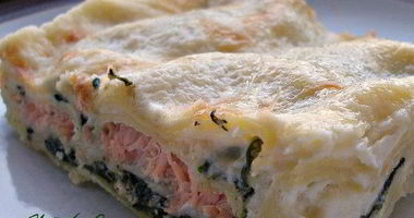 Рецепт Лазаний с семгой и шпинатом