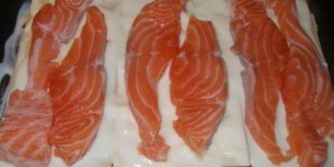 Рецепт лазаний с семгой и шпинатом