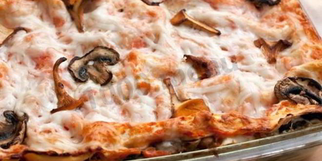 Рецепт лазаний с сыром и грибами