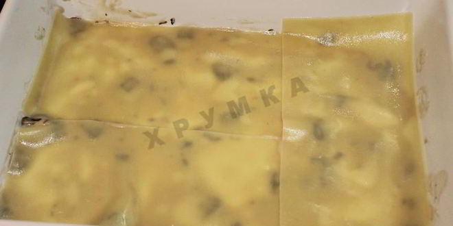 Рецепт мясной лазанья с грибным соусом