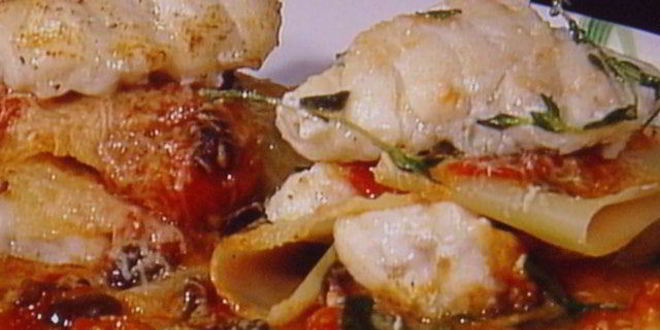 Рецепт рыбной лазанья с оливками