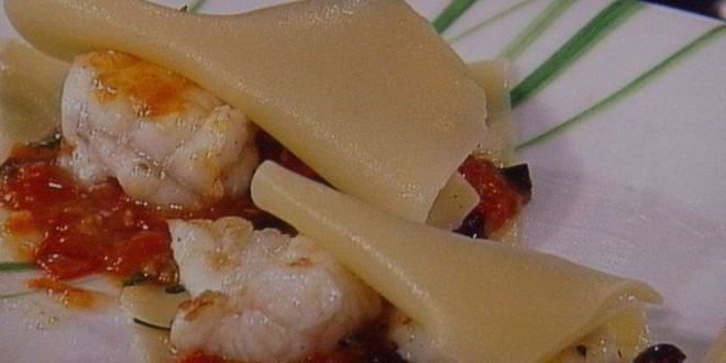 Рецепт рыбной лазанья с оливками