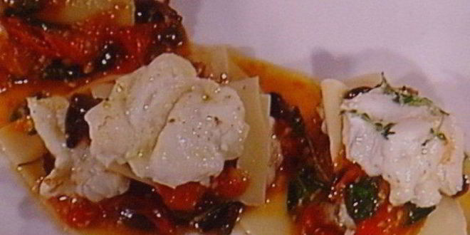 Рецепт рыбной лазанья с оливками