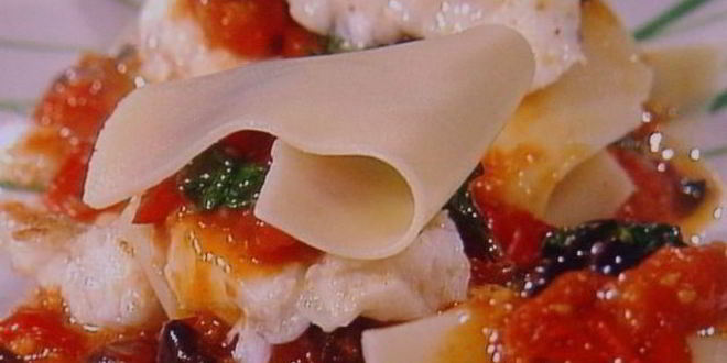 Рецепт рыбной лазанья с оливками