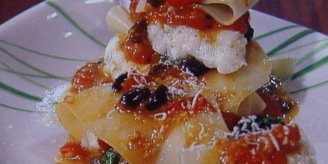 Рецепт рыбной лазанья с оливками