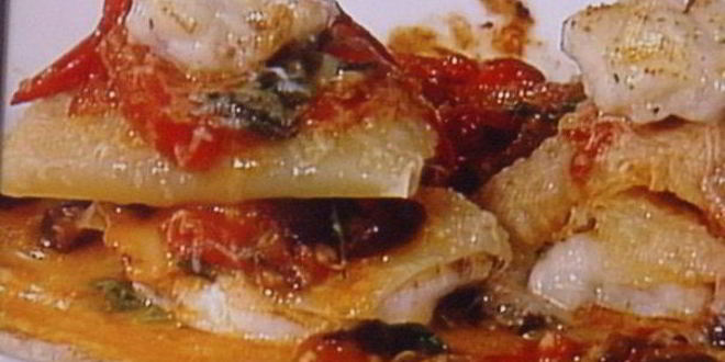 Рецепт рыбной лазанья с оливками