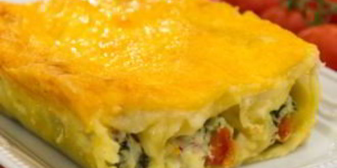 Рецепт каннеллонь, фаршированных рикоттой и шпинатом