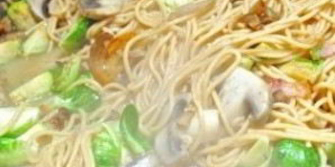 Рецепт пасты с брюссельской капустой и беконом