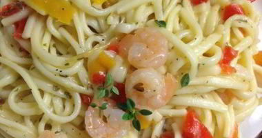Рецепт Пасты с креветками и перцем в сливочном соусе