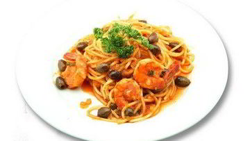 Рецепт Пасты с мидиями и креветками в медовом соусе