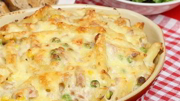 Рецепт Пенне, запеченные с пармезаном, сливками и прошутто