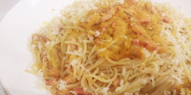 Рецепт спагетти с тыквенным соусом