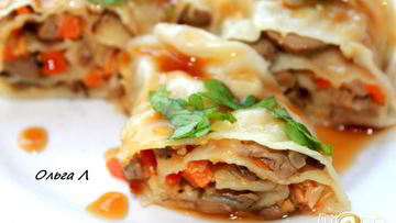 Рецепт Ханума с сырно-грибной начинкой