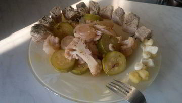 Рецепт Грудки индейки с лимонным ароматом и лимонные овощи