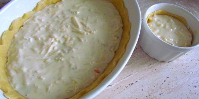 Рецепт киша с овощами и куриными сердечками