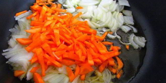 Рецепт киша с овощами и куриными сердечками