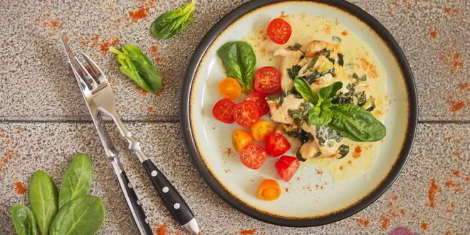 Рецепт куриной грудки со шпинатом