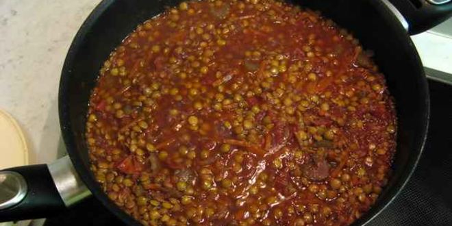 Рецепт курицы жареной с чечевицей в вине