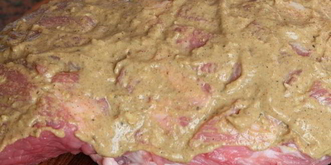 Рецепт свиной лопатки, запеченной в горчице