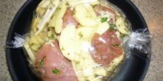 Рецепт свинины с картошкой в рукаве