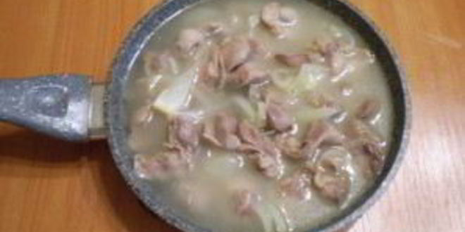 Рецепт тушеных куриных желудочков