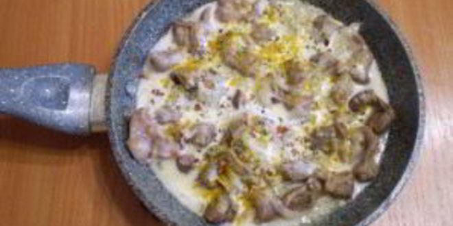Рецепт тушеных куриных желудочков