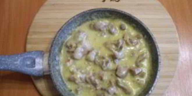 Рецепт тушеных куриных желудочков