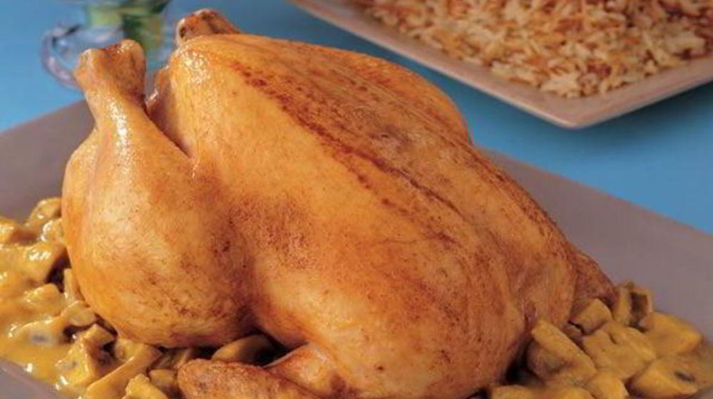 Как приготовить запеченную курицу с грибами и соусом карри