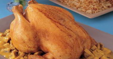 Рецепт Запеченной курицы с грибами и соусом карри