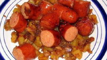 Рецепт Жареной колбасы с картофелем