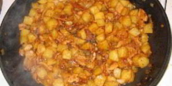 Рецепт жареной колбасы с картофелем