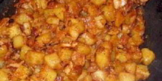 Рецепт жареной колбасы с картофелем