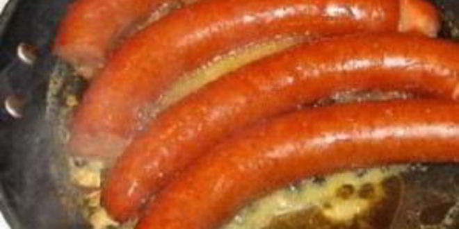 Рецепт жареной колбасы с картофелем