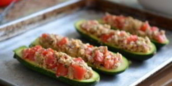 Рецепт кабачков, фаршированных овощами и запеченные в духовке