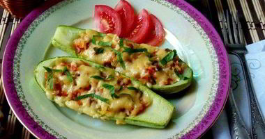 Рецепт Кабачков, фаршированных рисом и овощами
