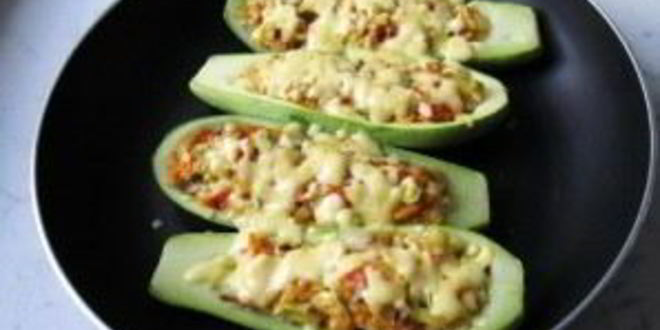 Рецепт кабачков, фаршированных рисом и овощами