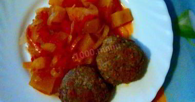 Рецепт Кабачков тушеных с помидорами и луком