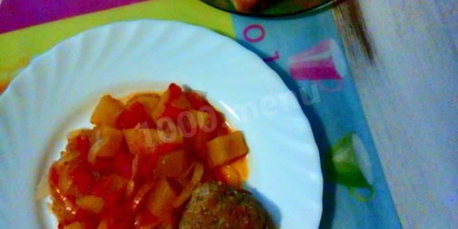 Рецепт кабачков тушеных с помидорами и луком