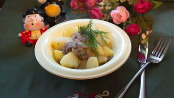 Рецепт Картофеля, тушеного с грибами