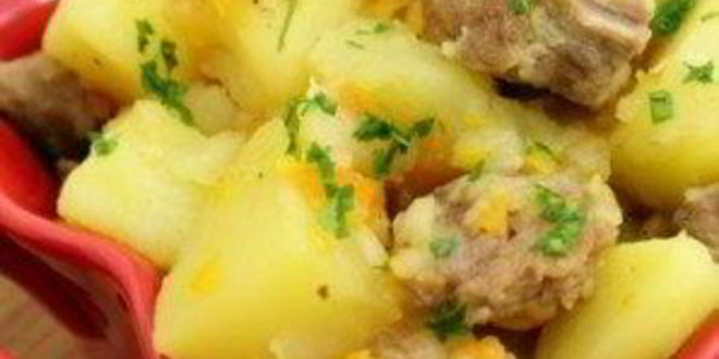 Рецепт картофеля тушеного с мясом