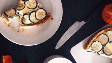 Рецепт Киша с курицей, цуккини и стручковой фасолью