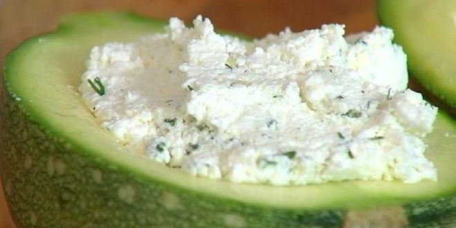 Рецепт цукини, фаршированные творогом и сливочным сыром